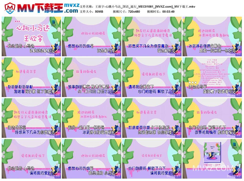 王欣宇-心跳小马达_国语_流行_MEC01081